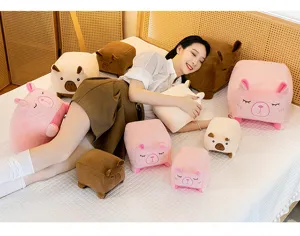 Cute cube capybara plush pillow soft stuffed animal toy home bedroom decor lovely gift for kids.