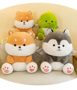 Mignons jouets en peluche chien dinosaure avec ailes, oreiller doux pour enfants cadeau anniversaire.