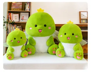 Ensemble de peluche dinosaure vert mignon, oreiller dragon en peluche douce pour cadeau d'enfants