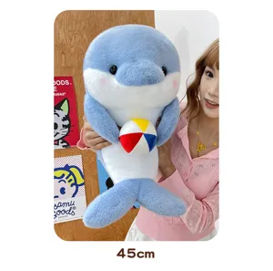 Cute plush dolphin seal toy doll pillow 45cm stuffed animal companion gift for kids and girls.