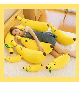 Cute banana plush pillow soft fruit doll cozy bedroom toy gift for girls kids birthday