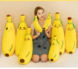 Cute banana plush pillow soft fruit doll stuffed toy lovely gift for kids and girls