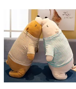 Cute polar bear plush pillow toy, soft stuffed doll for kids and girls, cozy home decor gift.