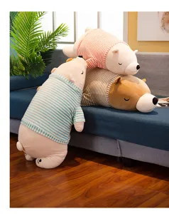Cute sleeping bear plush pillow soft stuffed animal toy lovely birthday gift for girls kids