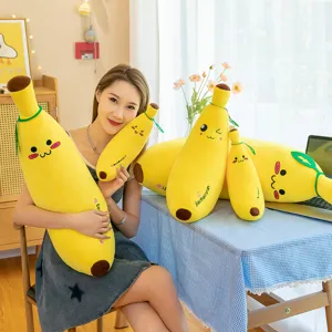 Cute banana plush pillow soft fruit doll stuffed toy for kids and girls birthday gift lovely.