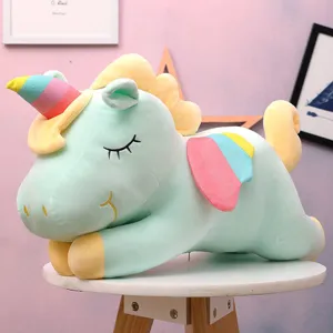 Simpatico peluche unicorno arcobaleno angelo pony cuscino morbido animale imbottito regalo bambini