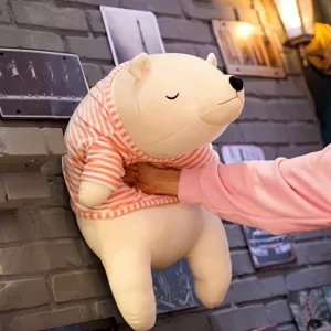 Cute polar bear plush pillow soft doll toy for girls birthday gift, main product showcase view.