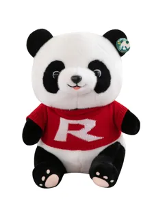 Süßer Panda Plüschtier mit rotem Pullover weiche Stoffpuppe als tolles Kindergeschenk