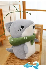 Cute shark plush toy soft stuffed animal pillow cute ocean doll birthday gift for kids