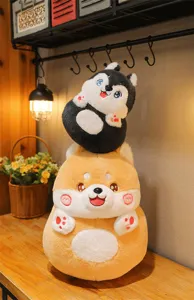 Adorable ensemble de peluche Shiba Inu Husky doux animal en peluche poupée cadeau.