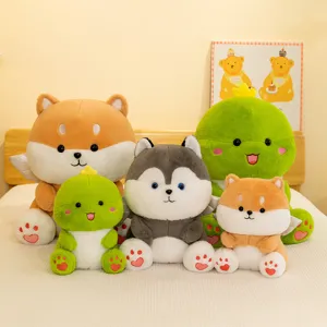 Ensemble de peluches Shiba Inu Husky mignonnes animaux en peluche doux oreiller