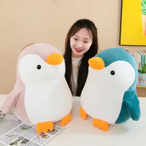 Cute cartoon penguin plush toy soft stuffed animal doll for kids pillow home decor 2pcs
