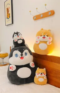 Mignon jouet en peluche Shiba Inu et Husky, oreiller poupée douce comme cadeau.