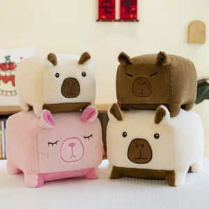 Cute Cube Capybara Plush Toys Soft Stuffed Animal Doll Pillow Home Decor Gifts Kids