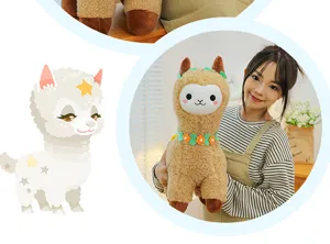 Cute alpaca plush toy cute stuffed animal doll large pillow home decor gift soft girl toy.