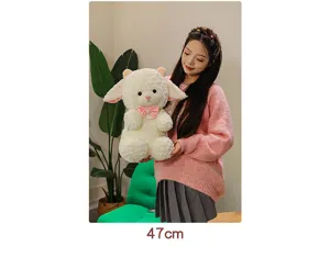 Cute fluffy sheep plush toy doll 47cm soft stuffed animal pillow for kids girls gift