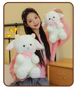 Soft and fluffy little sheep plush toy, cute cartoon animal stuffed doll for kids and girls.