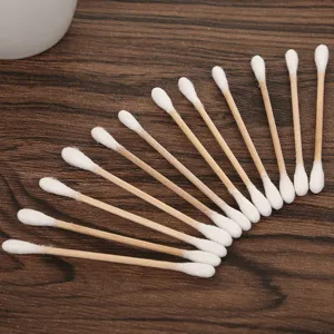 Wooden cotton swabs dual head cotton buds beauty makeup cleaning tools 100pcs pack