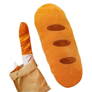 Schattige stokbrood pluche speelgoed set, zacht gevulde pop kussen, grappig slaapcadeau.