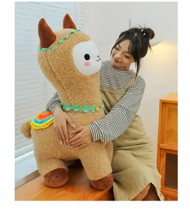 Cute alpaca plush toy big stuffed animal doll soft pillow home decor gift for girls and kids.