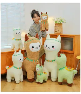 Cute alpaca plush toy soft stuffed animal doll home decor cute cushion gift for kids girls