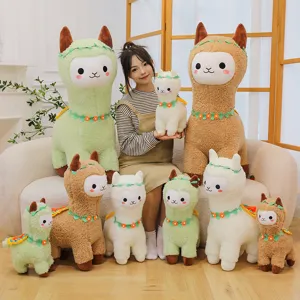 Cute alpaca plush toy soft stuffed animal doll cozy hugging pillow home decor gift for kids