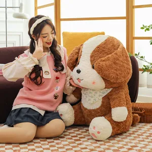 Cute plush border collie puppy dog toy, fluffy stuffed animal for kids birthday gift.