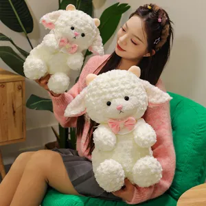 Cute cartoon lamb plush toy soft stuffed animal pillow doll for kids girls birthday gift