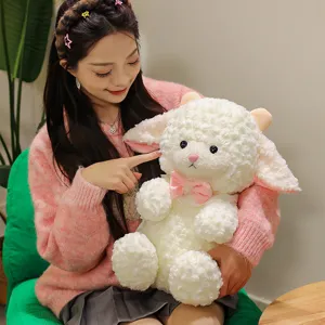 Cute cartoon lamb plush toy soft stuffed animal sheep doll pillow for kids and girls gifts