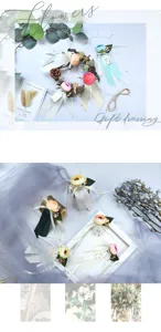 Artificial camellia flower bouquet wedding favors decorative gift box accessories set
