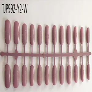 Wholesale short square-round false nail tips set, strip wearable press-on nails for DIY art.