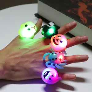 Halloween LED anelli lampeggianti luminosi festa giocattoli spettrale zucca fantasma set