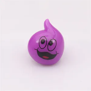 Statuetta giocattolo slime viola a forma di goccia, simpatica decorazione da scrivania e regalo.
