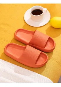 Comfortable thick sole summer home slippers with non-slip design for women and men couples slide.