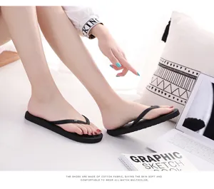 Summer casual solid color couple flip flops beach shoes for daily wear and outdoor use