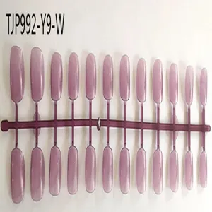 Wholesale short square-round unpainted press-on fake nail tips set in runner strip format.