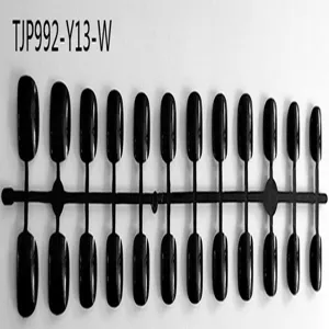Wholesale short square press on false nail tips set strip black display bulk supply