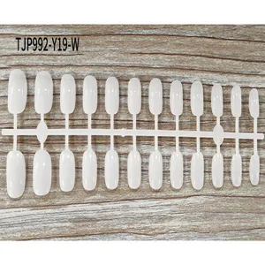 Short square round unpainted false nail tips set, strip wear display nail tips for DIY art.