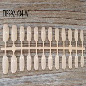Short square round unpainted false nail tips wholesale strip display product detail.