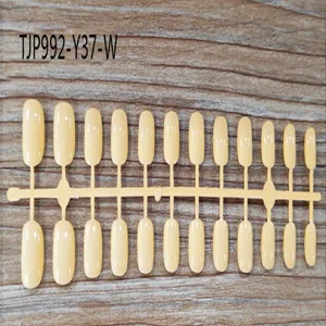 Wholesale short square round unpainted false nail tips strip display for professional nail art.