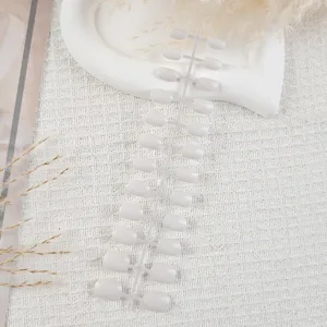 Wholesale short square press on nail tips unpainted strip false nails DIY manicure supply.