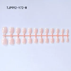Short square press-on fake nail strips translucent DIY nail art accessories detail view