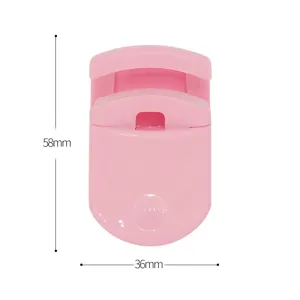 Mini pink plastic eyelash curler portable travel size cute makeup beauty tool accessory
