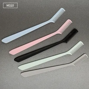Peine de pestañas portátil de plástico y cepillo moldeador de bordes en varios colores.