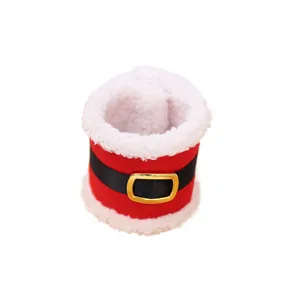 Kerst Santa pak servetring, rode pluche vakantie tafeldecor en creatieve huis accessoire.