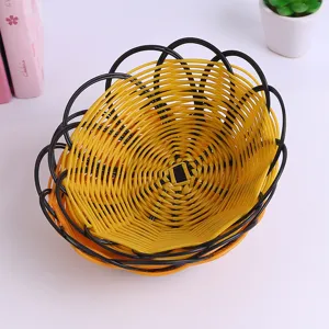 Cesta de fruta de ratan sintetico plato de almacenamiento de aperitivos decoracion de mesa