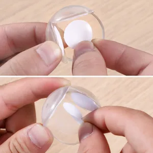 Paraspigoli per tavolo trasparente per bambini, protezione di sicurezza in silicone morbido.