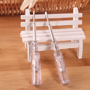 Penna tester di tensione domestica, strumento di manutenzione elettrica con manico trasparente.