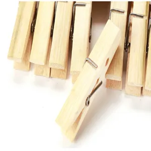 20 Stuks Natuurlijke Bamboe Was Knijpers Sterke Clips voor Wasgoed Kleding Sokken Huishouden