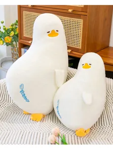 Schattige witte fat duck pluche kussen zacht gevuld dier speelgoed voor bank home decor gifts